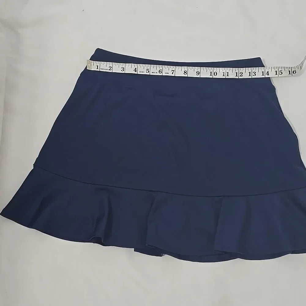 Tommy Bahama Navy blue pull on‎ athletic tulip skirt with shorts skort S
